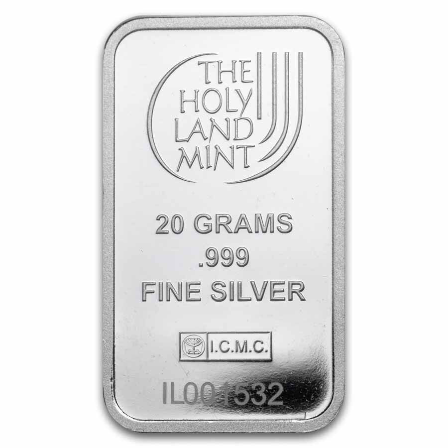 20 gram Silver Bar - Holy Land Mint (Dove of Peace)