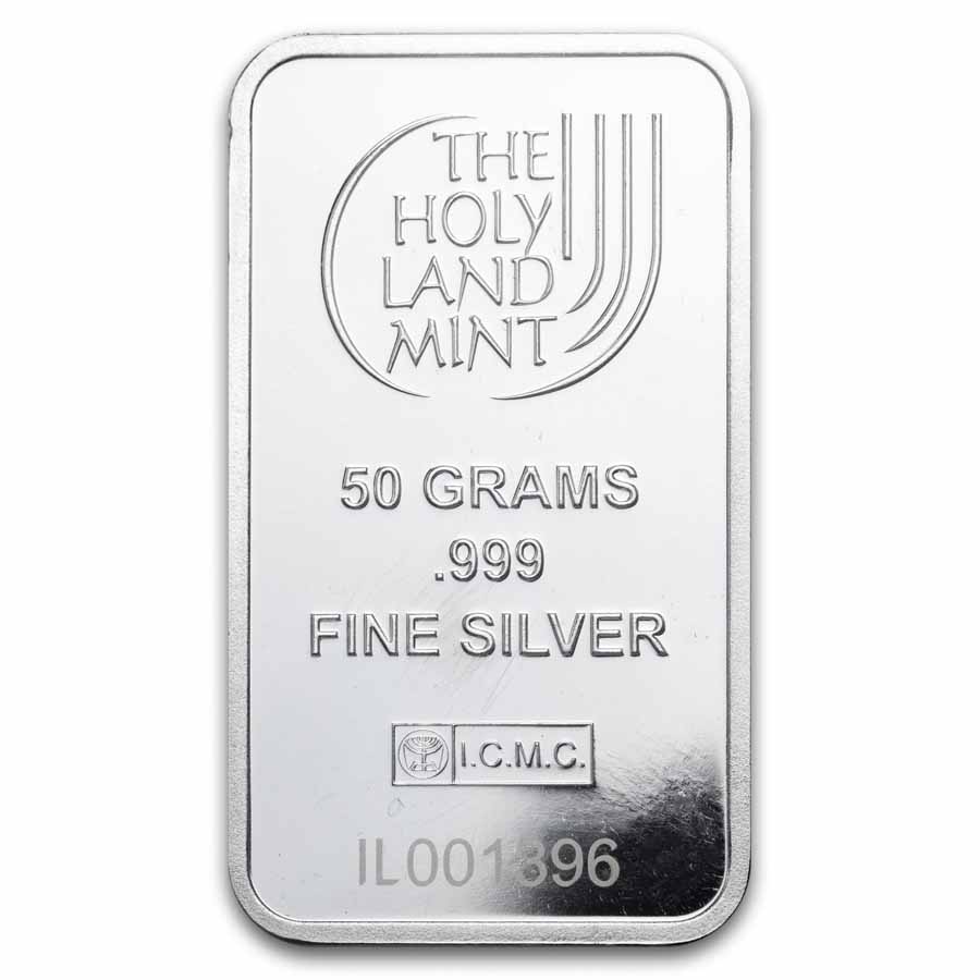 50 gram Silver Bar - Holy Land Mint (Dove of Peace)