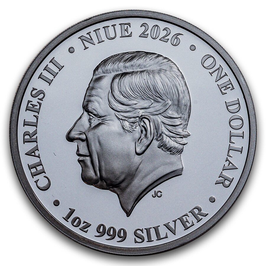 2026 Niue 1 oz Silver Black Proof Tasmanian Tiger (w/ Box & COA)
