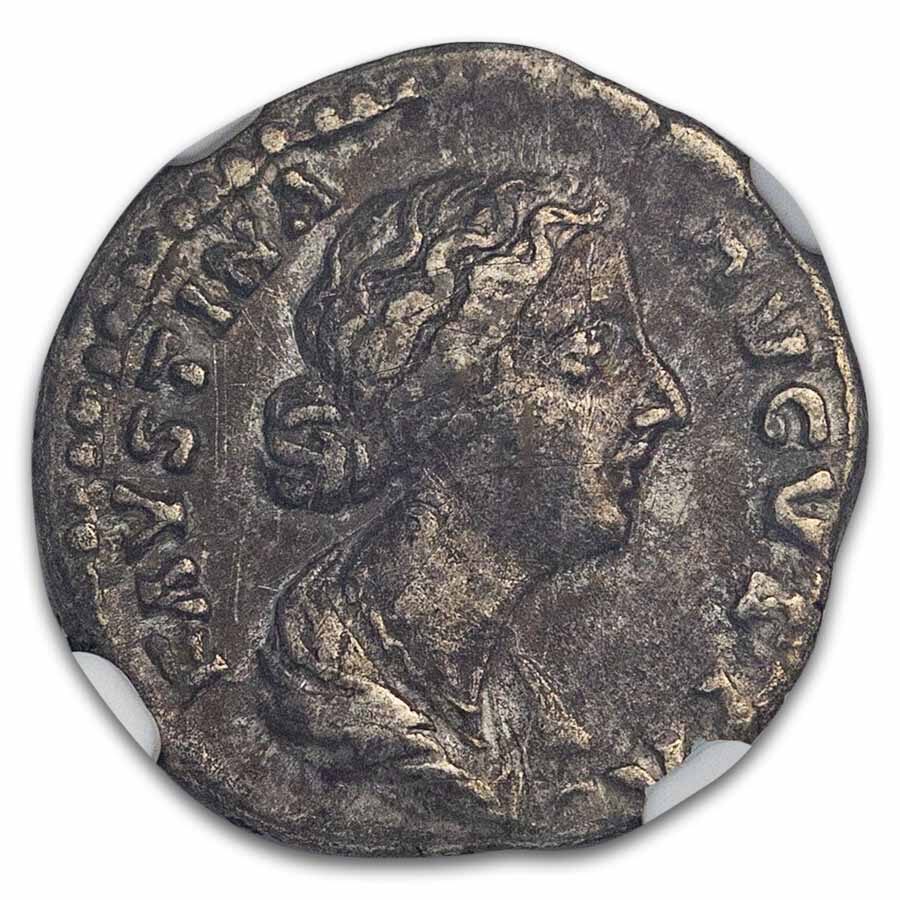 Roman Empire AR Denarius Faustina Jr. (147-75/6 AD) VF NGC