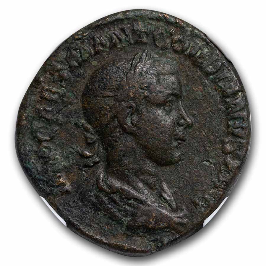 Roman AE Sestertius Emp Gordian III (238-244 AD) VF NGC