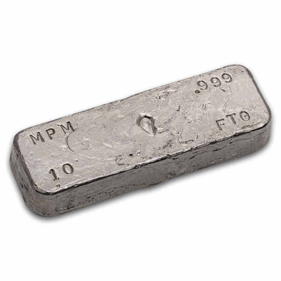 10 oz Silver Bar - Vintage Monarch Precious Metals (MPM)