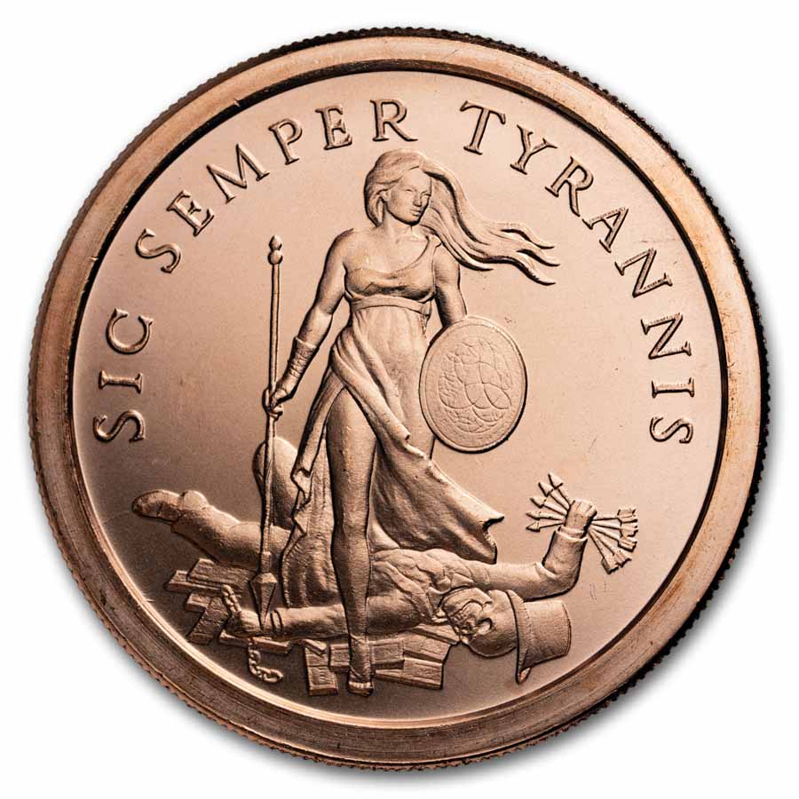 1 oz Copper Round - Sic Semper Tyrannis