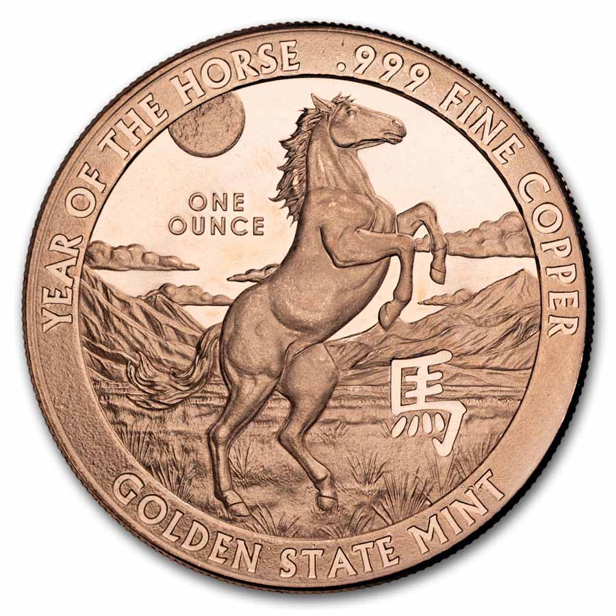 1 oz Copper Round - Year of the Horse 2026