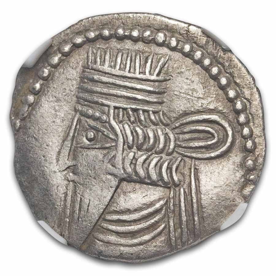 Parthian Empire Silver Drachm Pacorus (78-120 AD) Ch VF NGC
