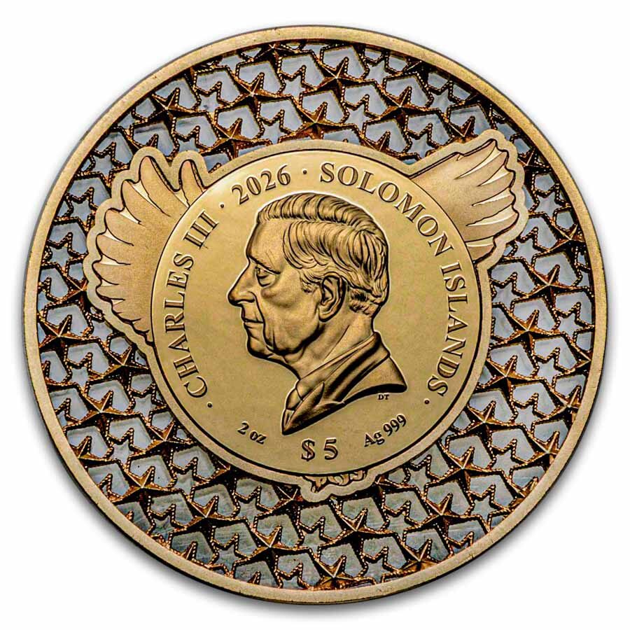 2026 Solomon Islands 2 oz Silver Gilded Filigree American Eagle