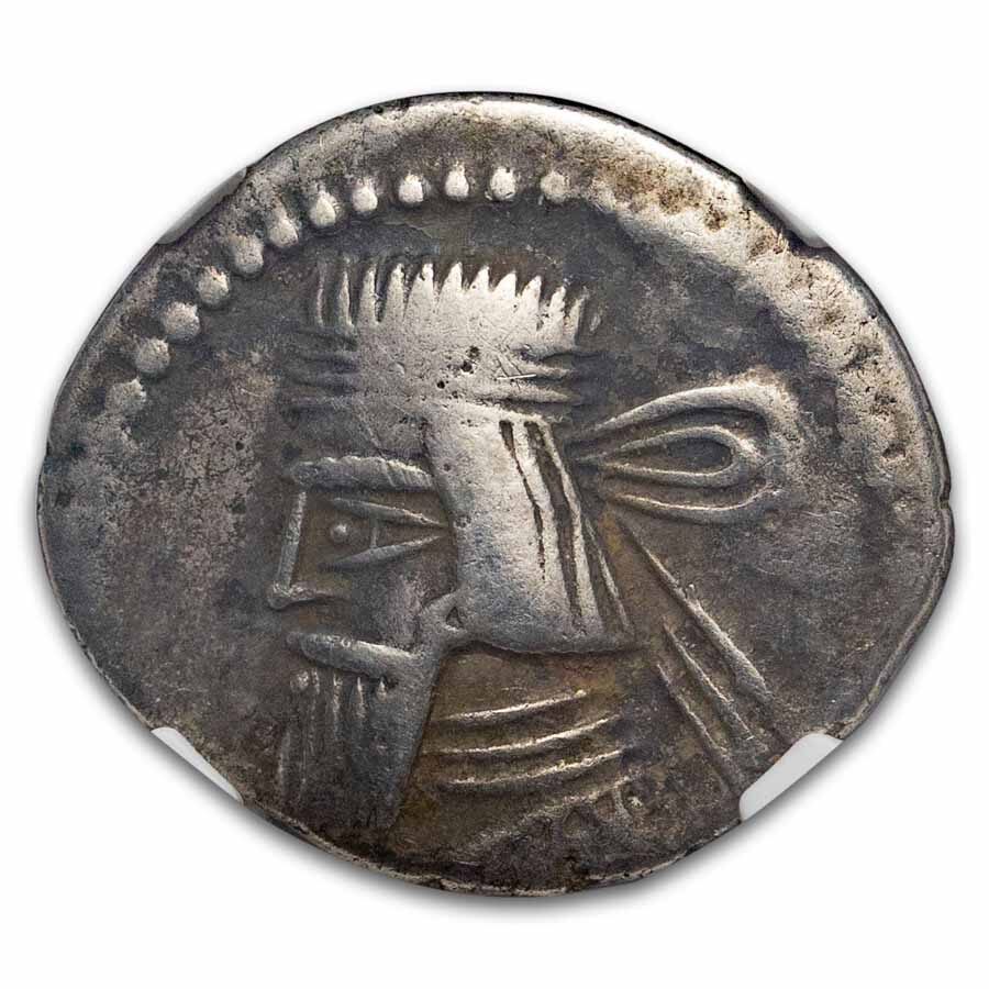 Parthian Empire AR Drachm Artabanus IV (10-38 AD) Ch F NGC