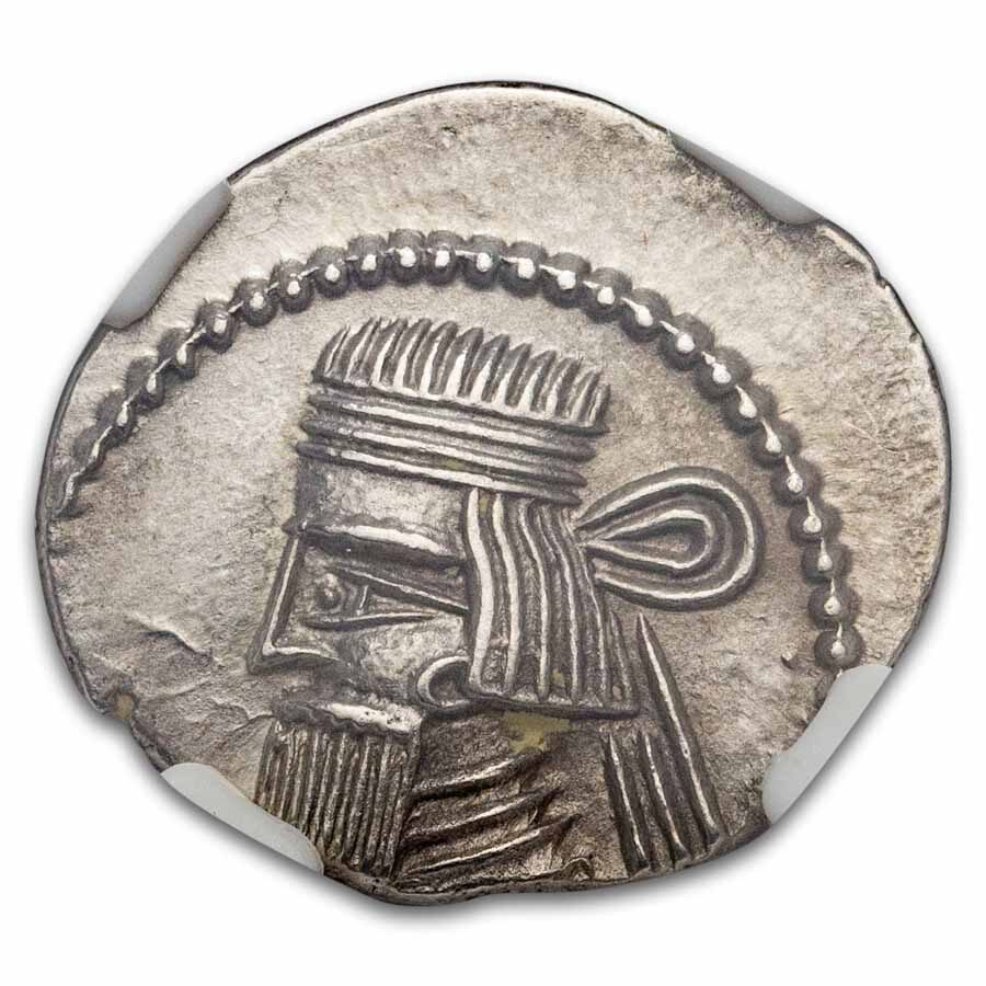 Parthian Empire AR Drachm Artabanus V (79/80-85 AD) AU NGC