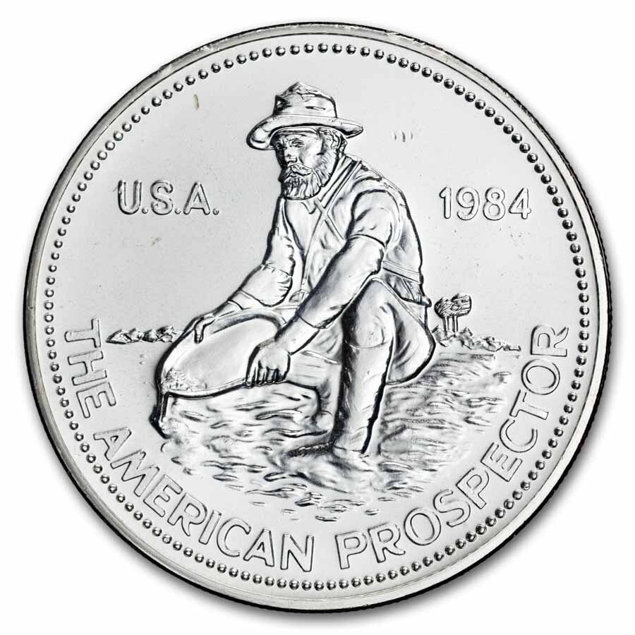 1984 1 oz Silver Round - Engelhard Prospector (25-ct, Orig Tube)