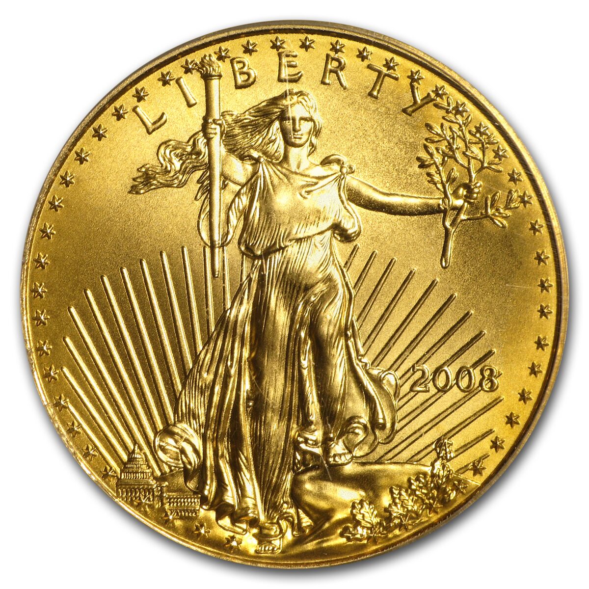 2008 1/2 oz American Gold Eagle MS-70 PCGS (FS)