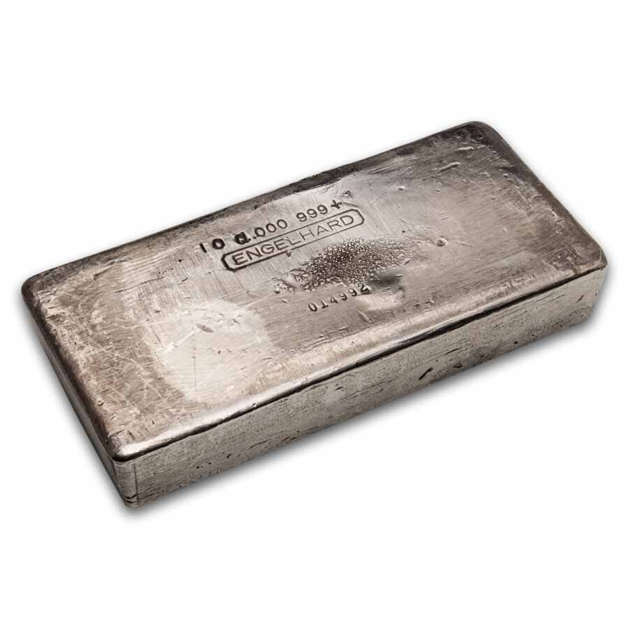 100 oz Silver Bar - Engelhard (1st Ser., 6-Digit, Stamp Error)