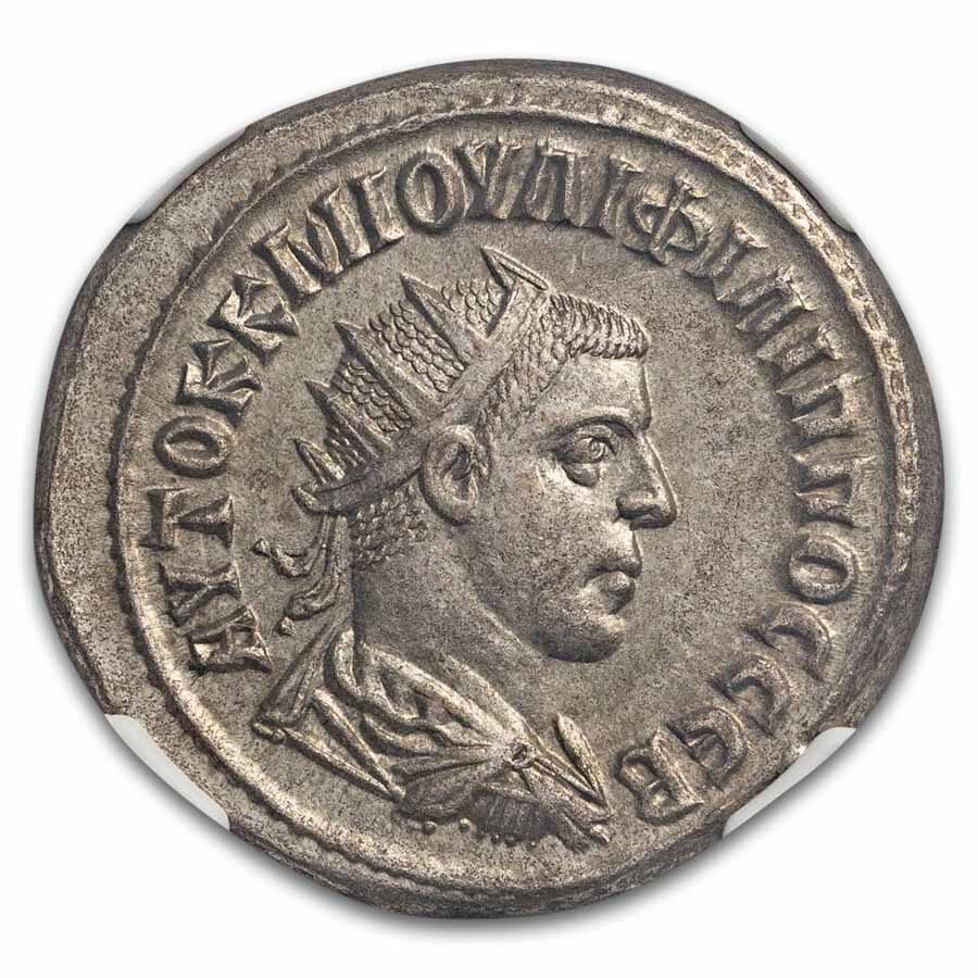 Roman Provincial BI Tetradrachm Philip II (247-249 AD) Ch XF NGC