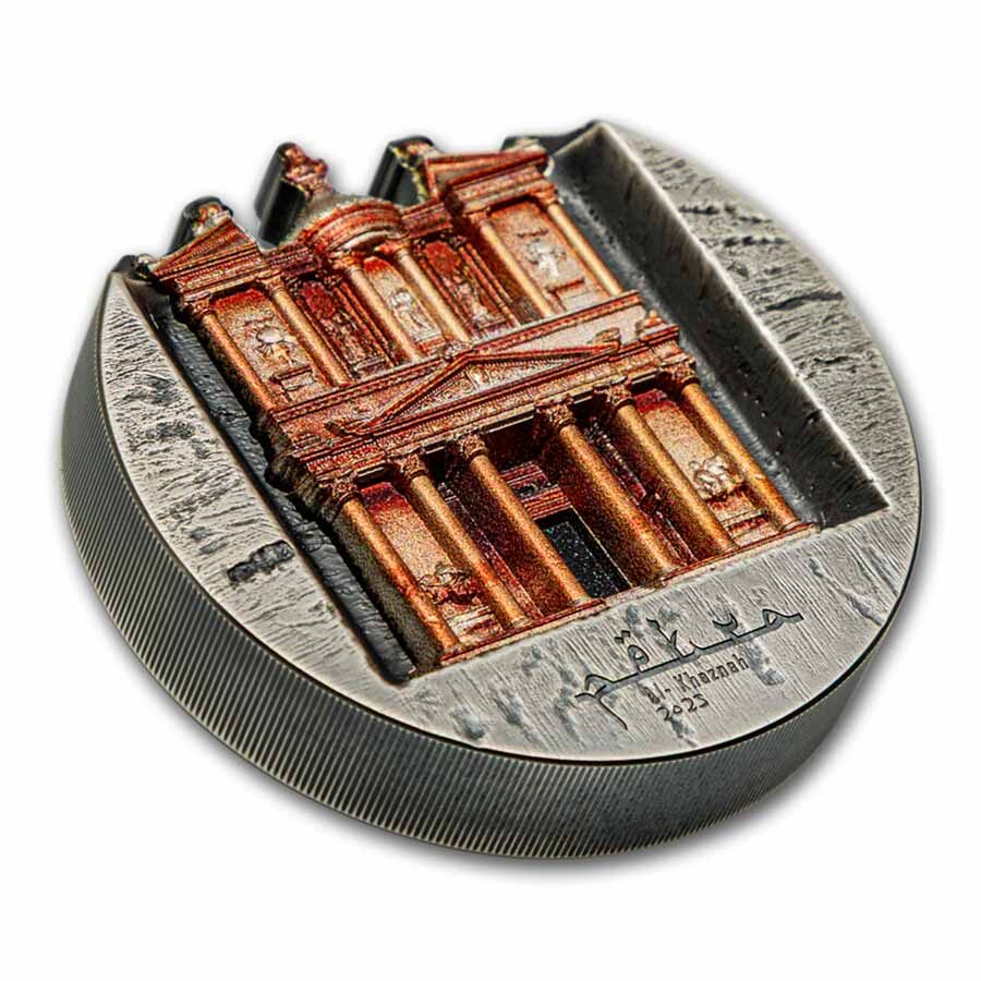 2025 Cook Islands 5 oz Silver Rose City: Petra Al-Khazneh