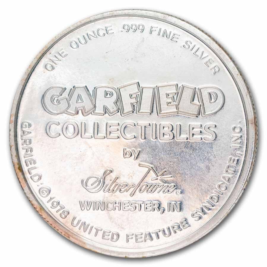 1990 1 oz Silver Proof Round - Garfield (SilverTowne)