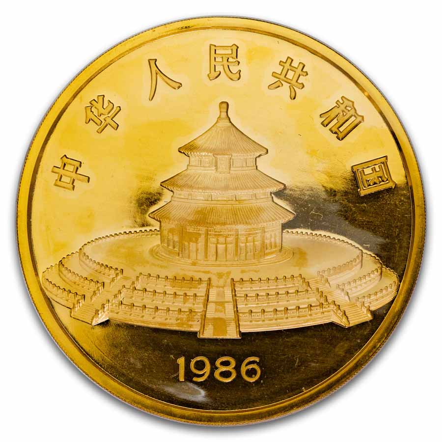 1986 China 12 oz Gold Panda Proof (Sealed)