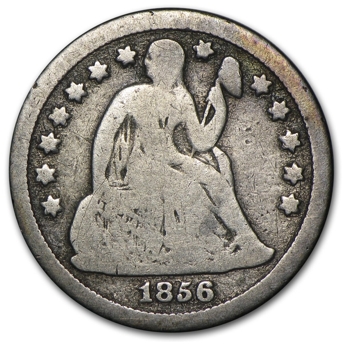1856 Liberty Seated Dime Small Date VG