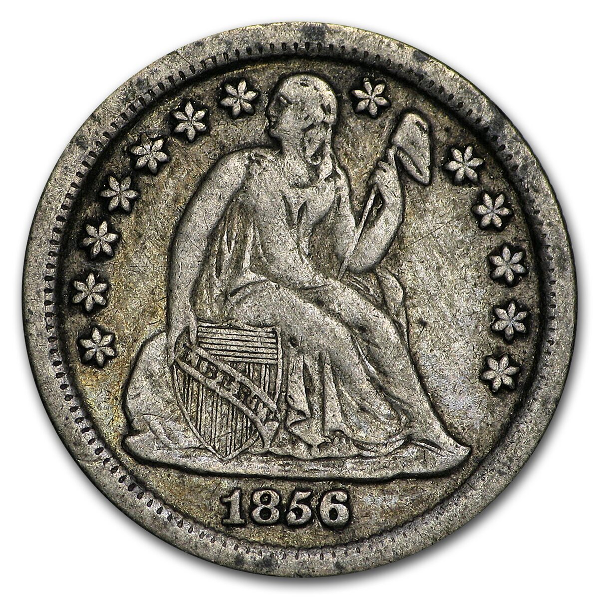 1856-O Liberty Seated Dime VF