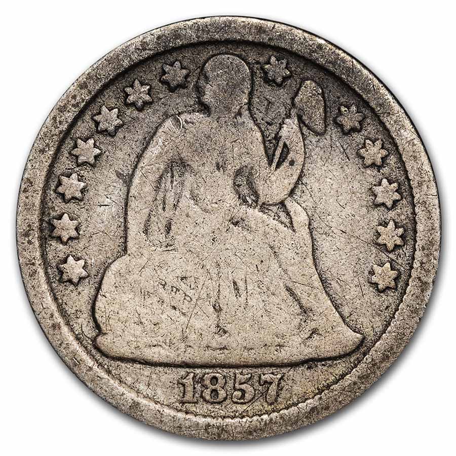 1857 Liberty Seated Dime VG
