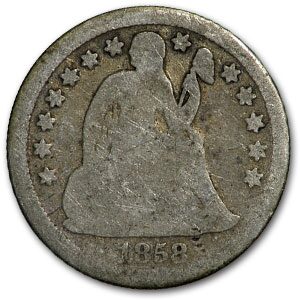 1858 Liberty Seated Dime Good