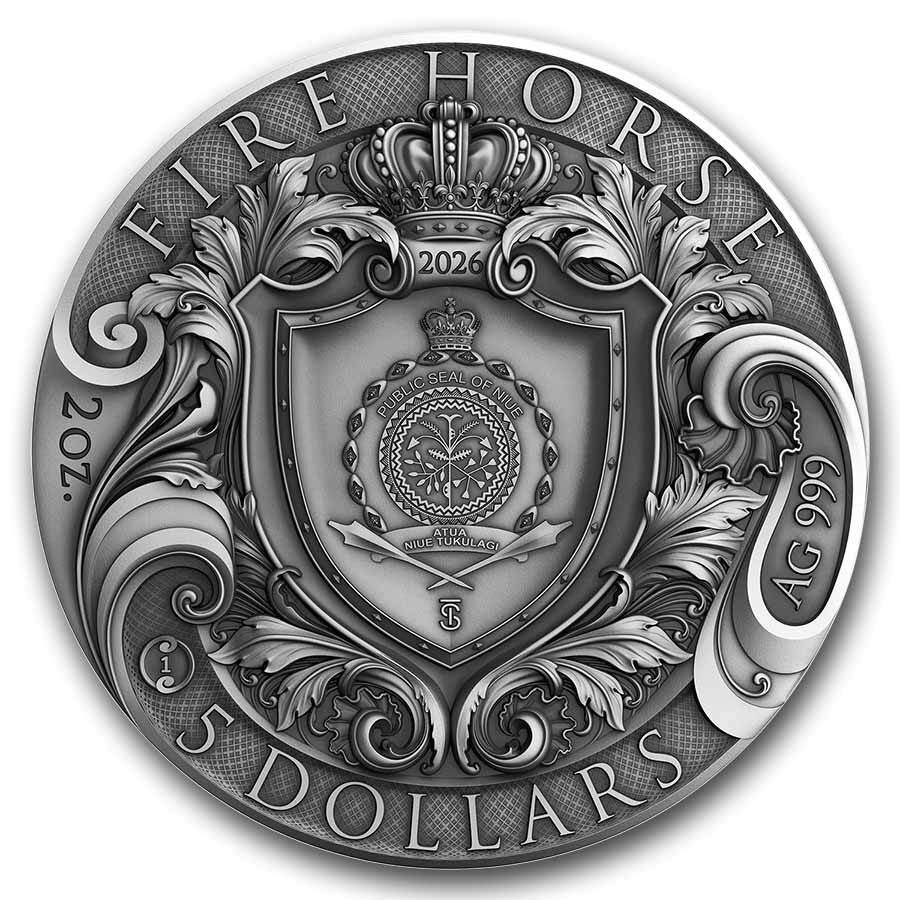 2026 Niue 2 oz Silver Fire Horse Coin (w/ Box & COA)