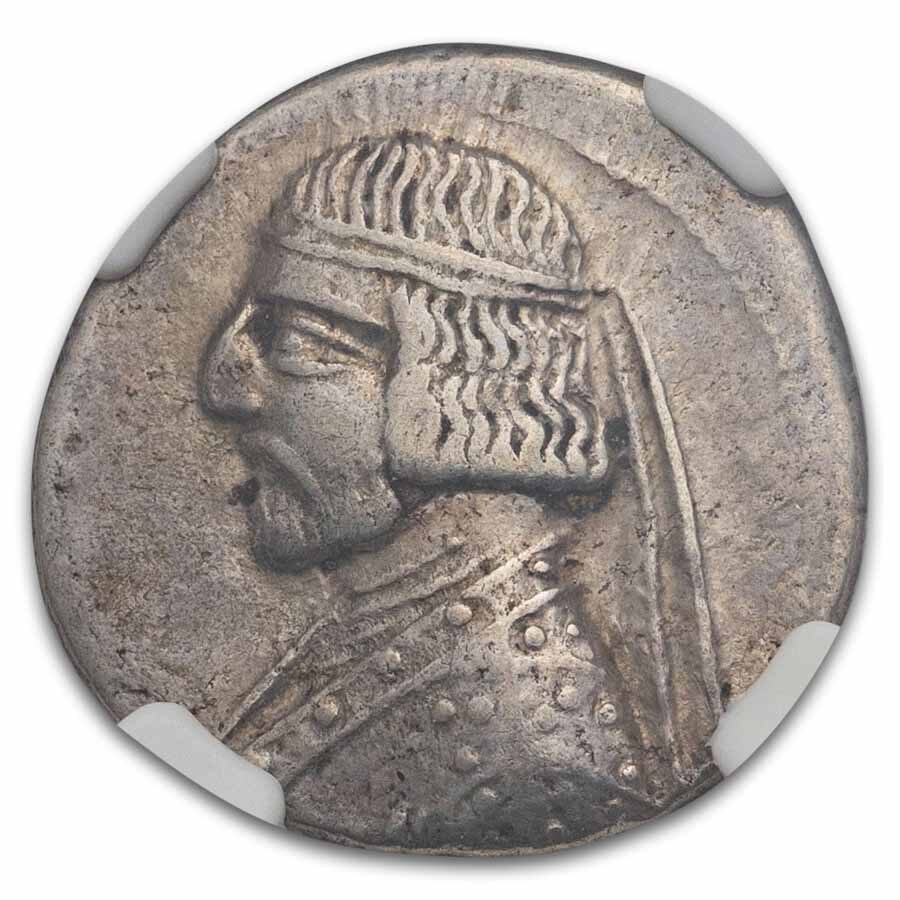Parthian Empire Silver Drachm Arsaces XVI (78-62/1 BC) Ch VF NGC