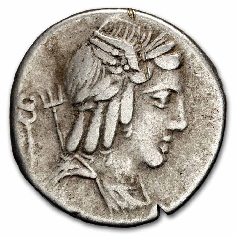 Roman Republic Denarius L. Julius Bursio 85 BC VF (Cr-352/1c)