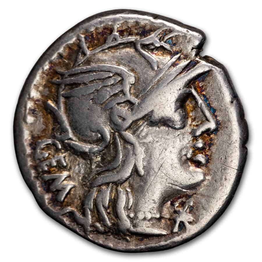 Roman Rep. AR Denarius C. Aburius Geminus (134 BC) XF Cr-244/1