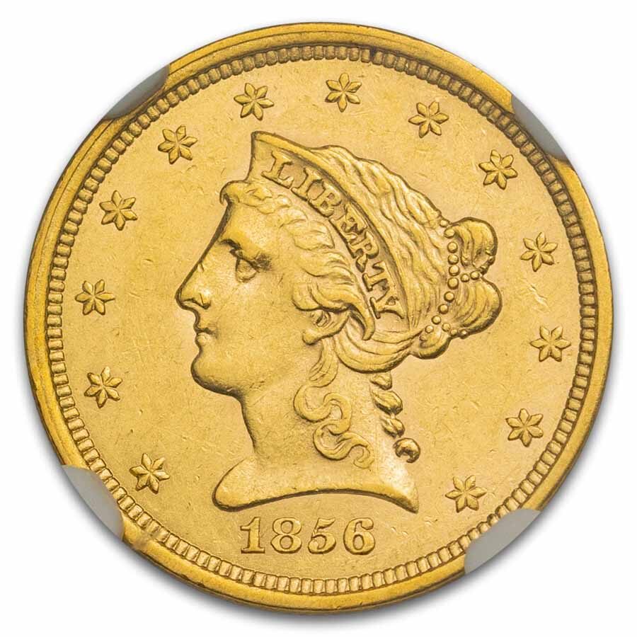 1856 $2.50 Liberty Gold Quarter Eagle AU-55 NGC