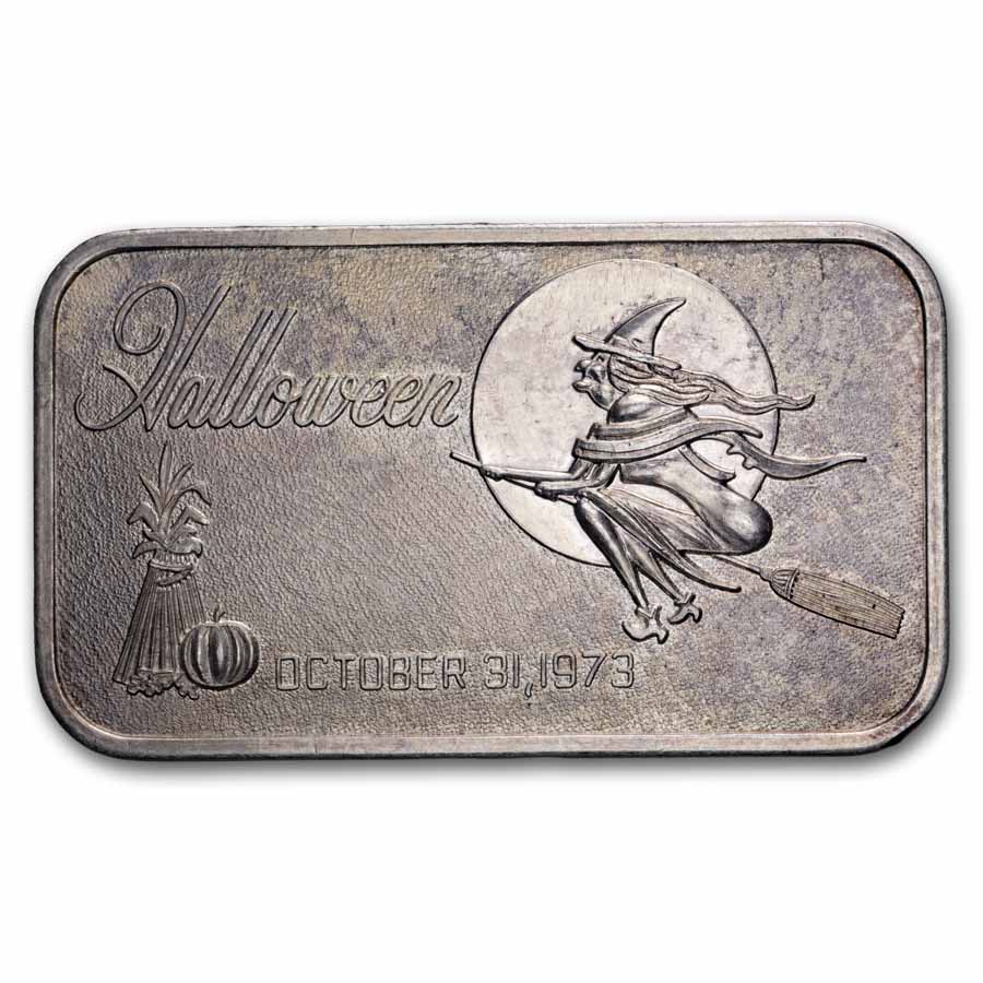 1 oz Silver Art Bar - Vintage Halloween (Random Motif)