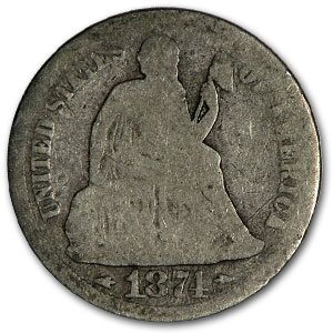 1874 Liberty Seated Dime Good