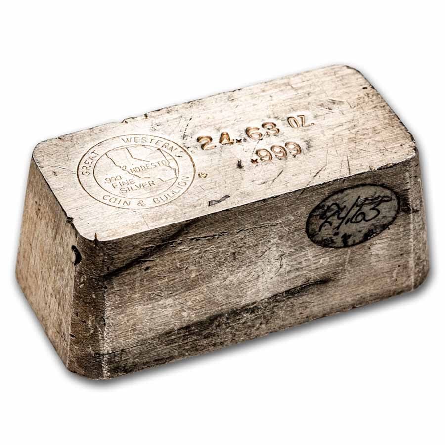 24.65 oz Silver Bar - Great Western Coin & Bullion