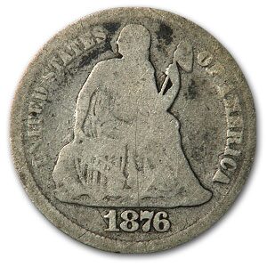 1876 Liberty Seated Dime Good