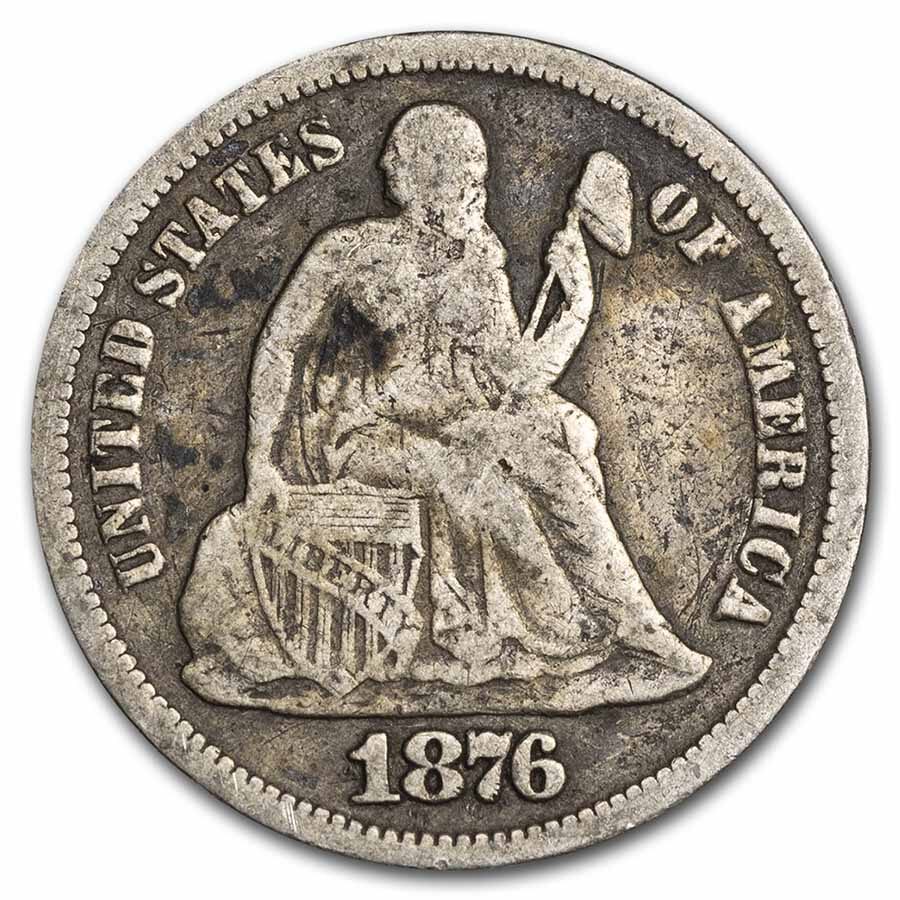1876 Liberty Seated Dime Fine