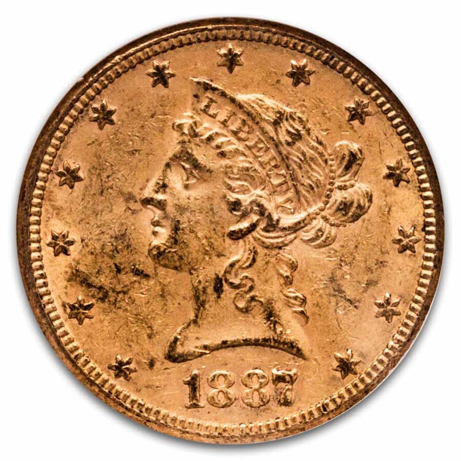 1887 $10 Liberty Gold Eagle MS-60 NGC