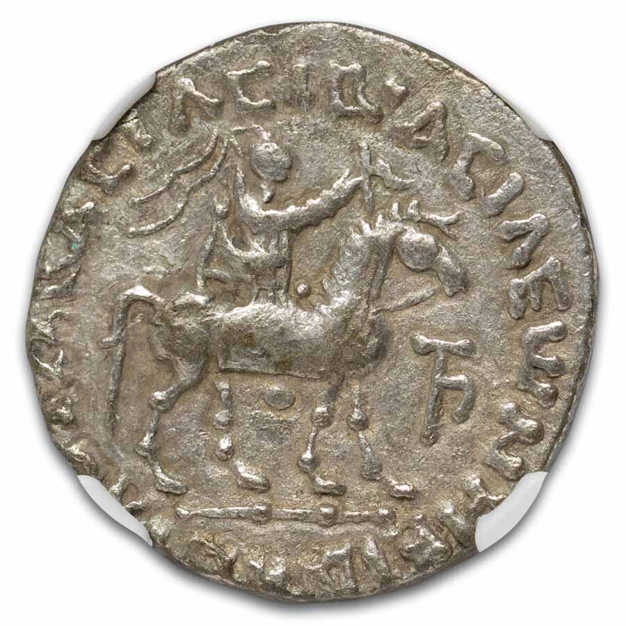 Indo Scythian AR Tetradrachm Azes I/II (c.58 BC) VF NGC