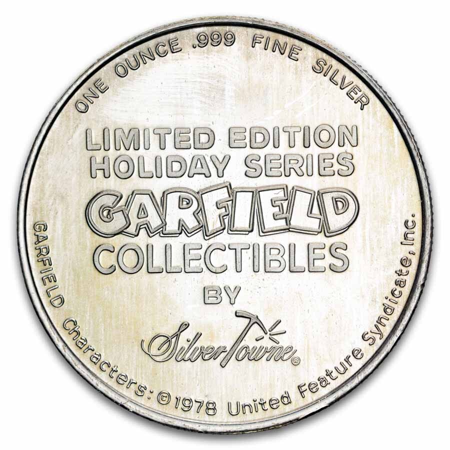 1991 1 oz Silver Proof Round - Garfield (SilverTowne)
