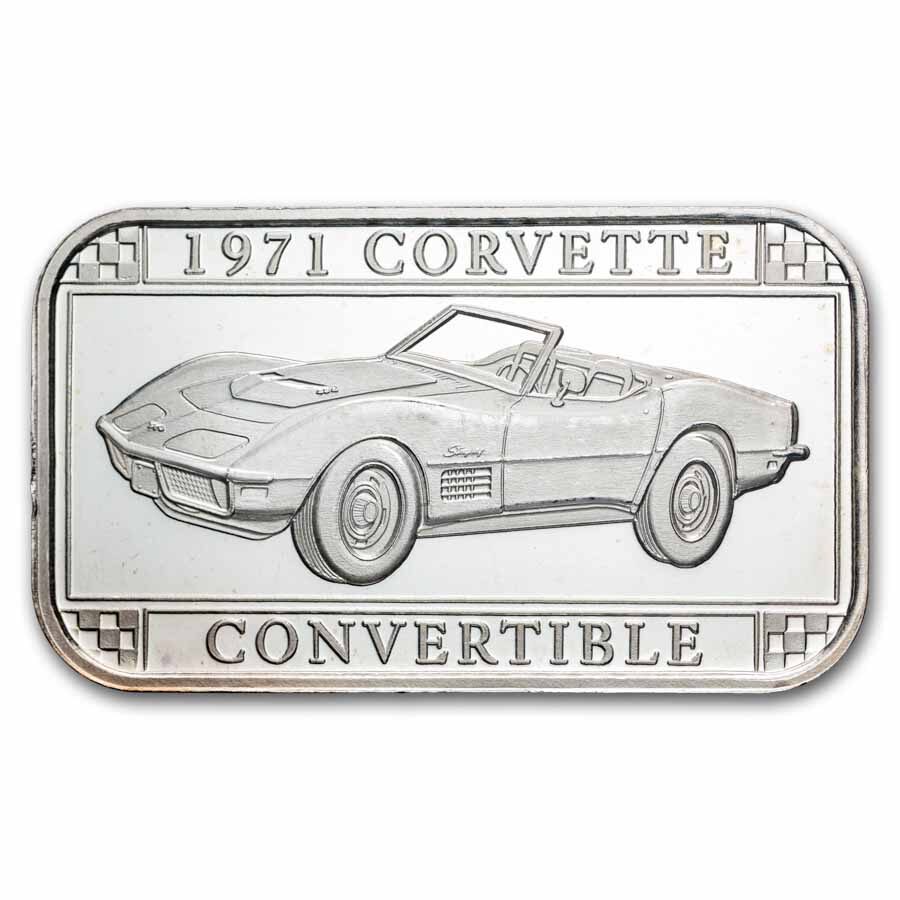 1 oz Silver Bar - Corvette Convertible (Random Motif)