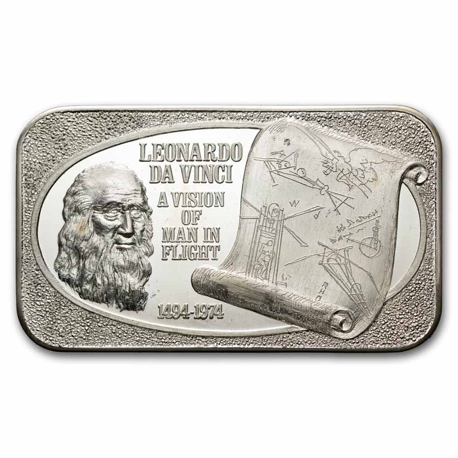 1 oz Silver Bar - Leonardo da Vinci (U.S. Silver Corporation)