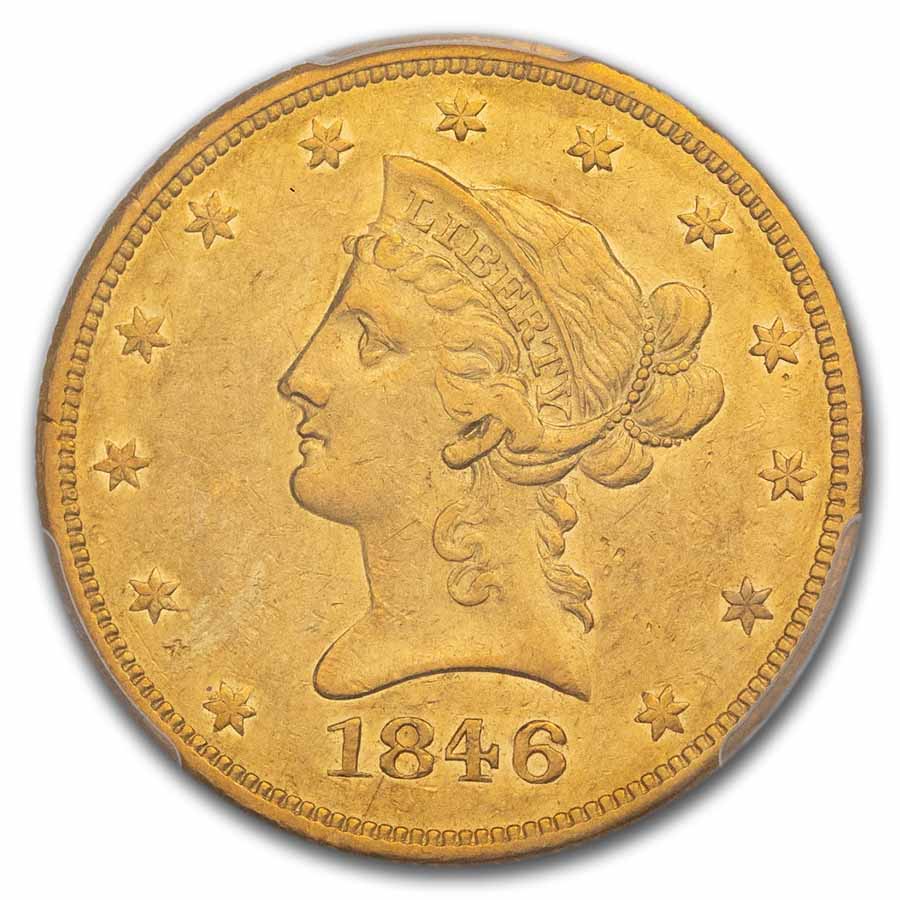 1846 $10 Liberty Gold Eagle AU-53 PCGS