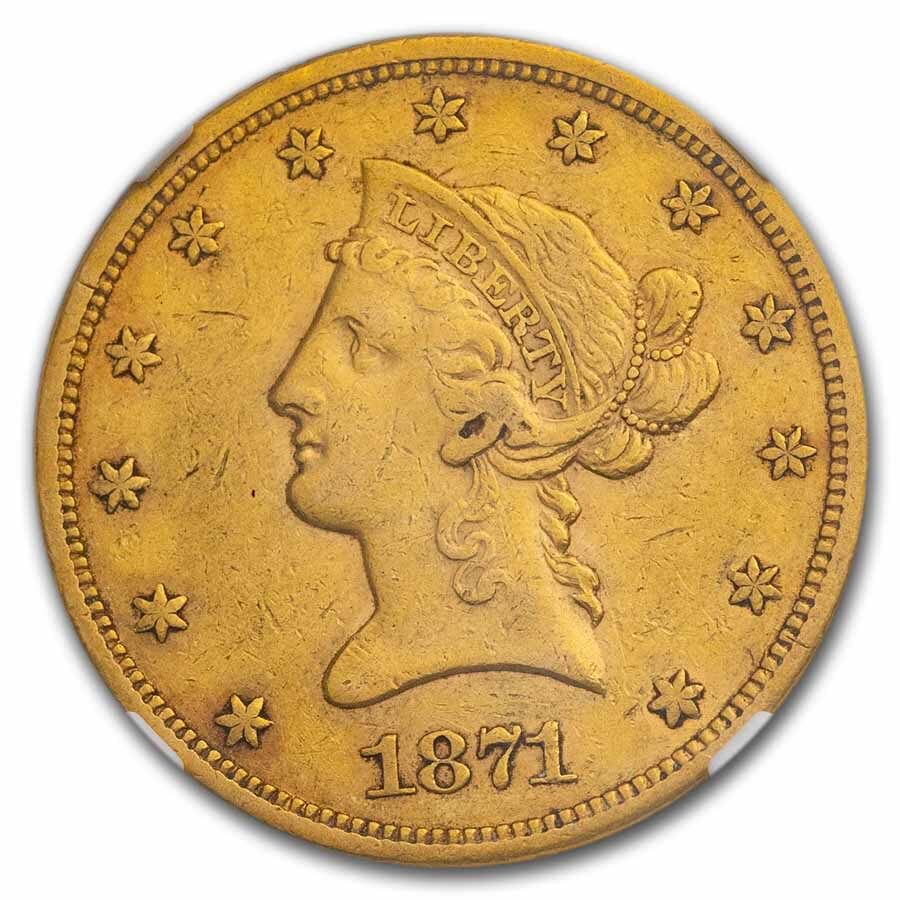 1871-S $10 Liberty Gold Eagle XF-45 NGC
