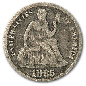 1885 Liberty Seated Dime VG