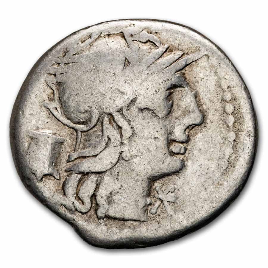 Roman Republic AR Denarius M. Marcius (134 BC) Fine (Cr-245/1)