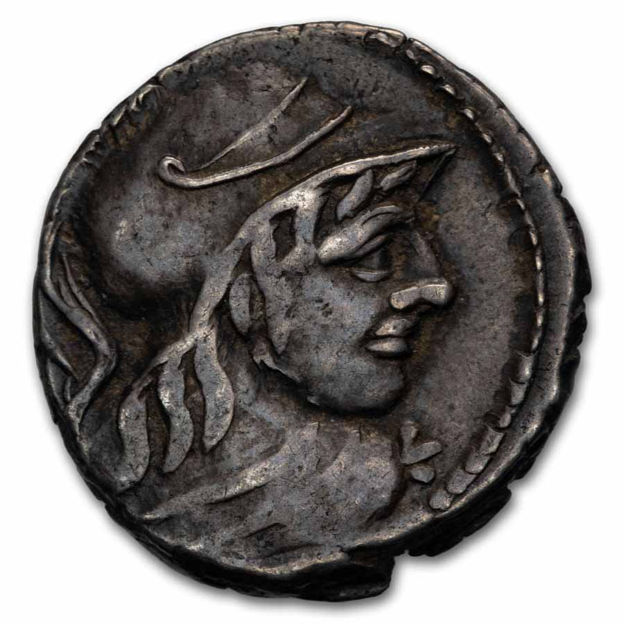 Roman Rep. Silver Denarius Cn. Len. Clodianus (88 BC) XF Cr-345/1