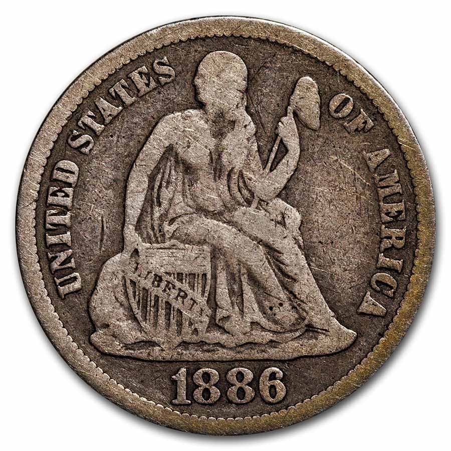 1886 Liberty Seated Dime VG