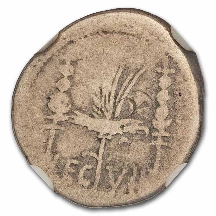 Roman AR Denarius Marc Antony Leg. VII (32-31 BC) VG NGC (Brush.)