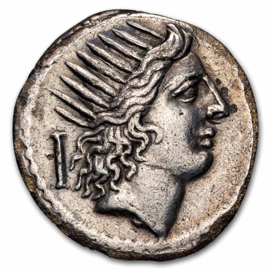 Roman Republic AR Denarius P. Clodius (42 BC) Ch XF (Cr-494/21)