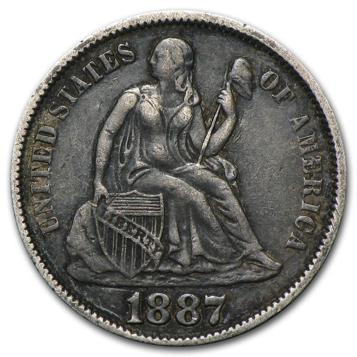 1887 Liberty Seated Dime XF