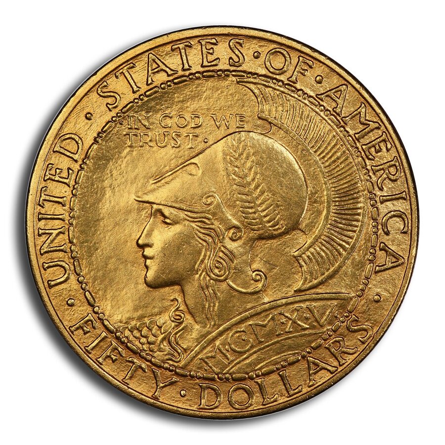 1915-S Gold $50 Panama-Pacific MS-62 PCGS CAC