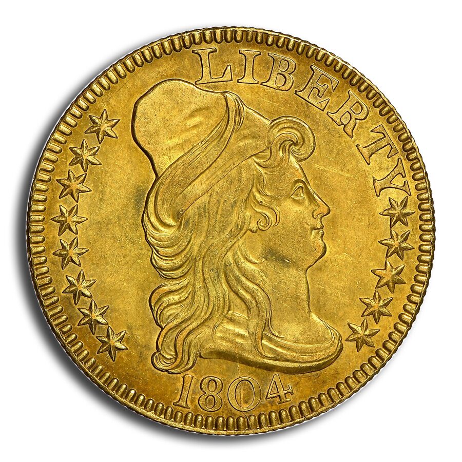 1804 $5 Capped Bust Gold Half Eagle MS-64 NGC (Small 8)