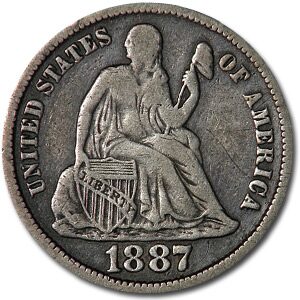 1887-S Liberty Seated Dime Fine